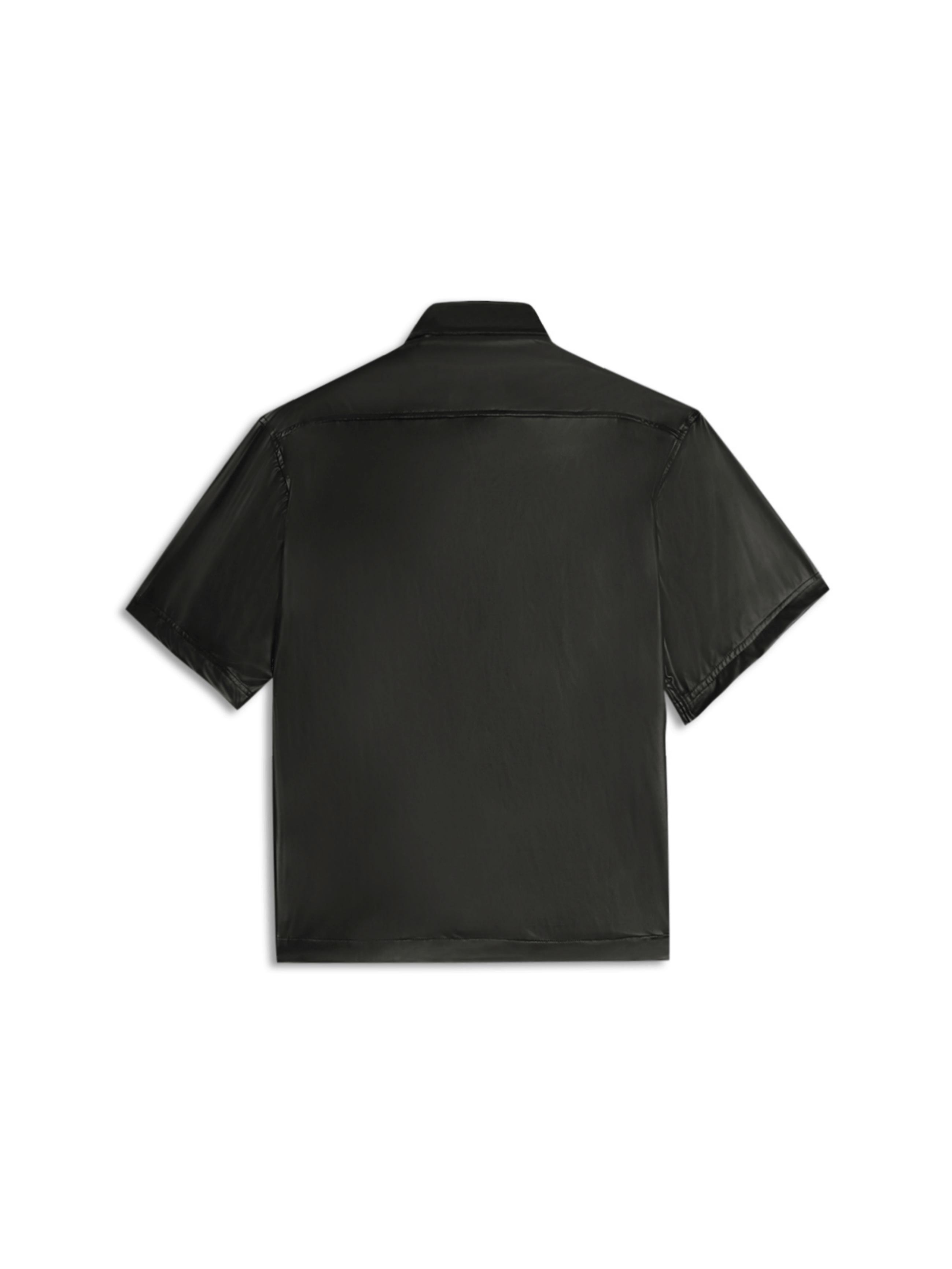 Vegan leather boxy-fit Shirt (black)